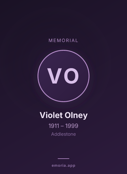Memorial portrait of Violet Olney
