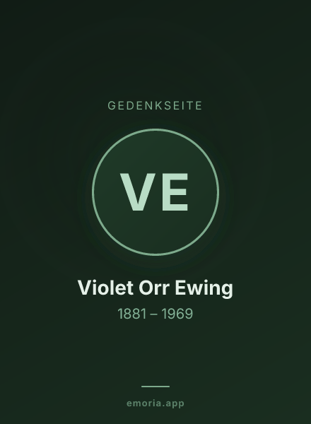 Gedenkportrait von Violet Orr Ewing