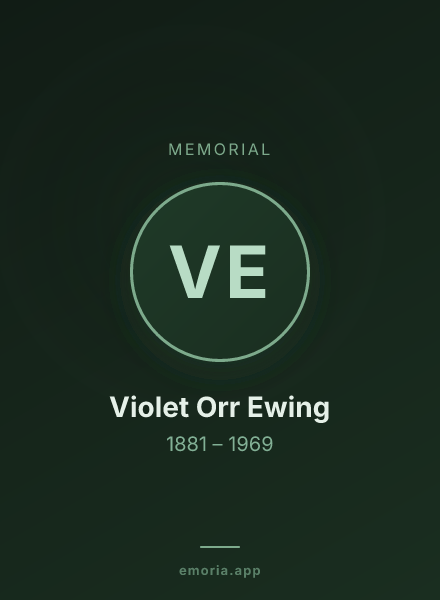 Memorial portrait of Violet Orr Ewing
