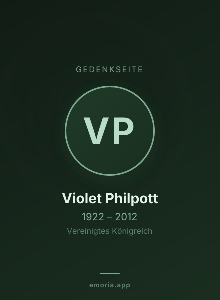 Gedenkportrait von Violet Philpott
