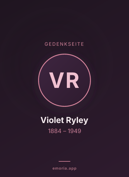 Gedenkportrait von Violet Ryley