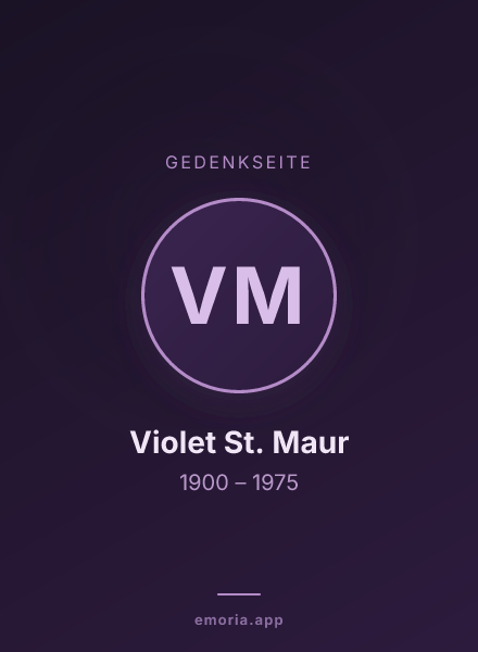 Gedenkportrait von Violet St. Maur