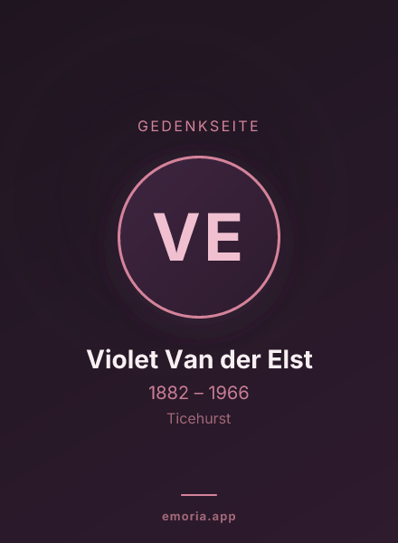 Gedenkportrait von Violet Van der Elst