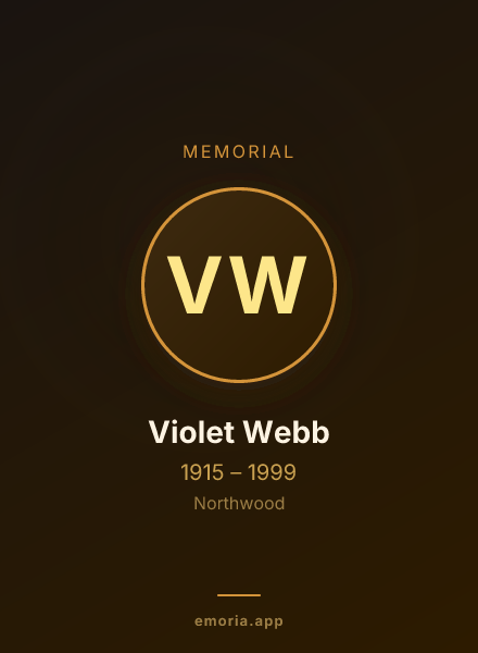 Memorial portrait of Violet Webb