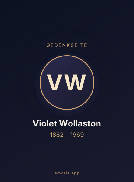 Gedenkportrait von Violet Wollaston