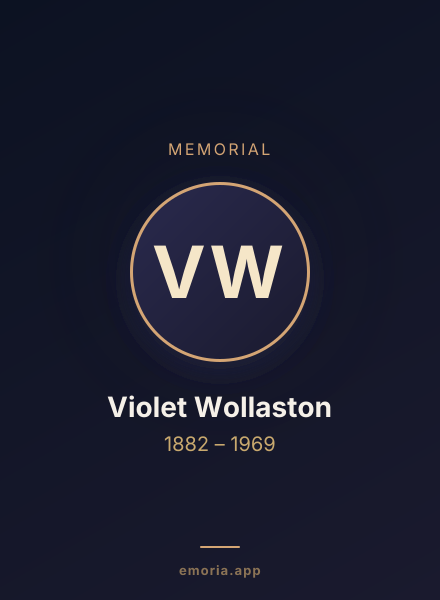 Memorial portrait of Violet Wollaston