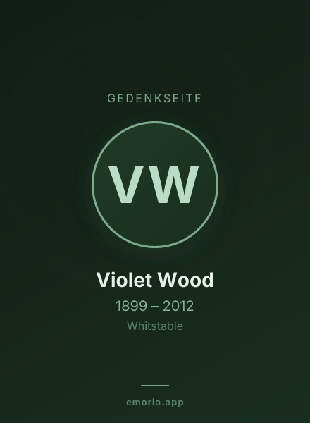 Gedenkportrait von Violet Wood