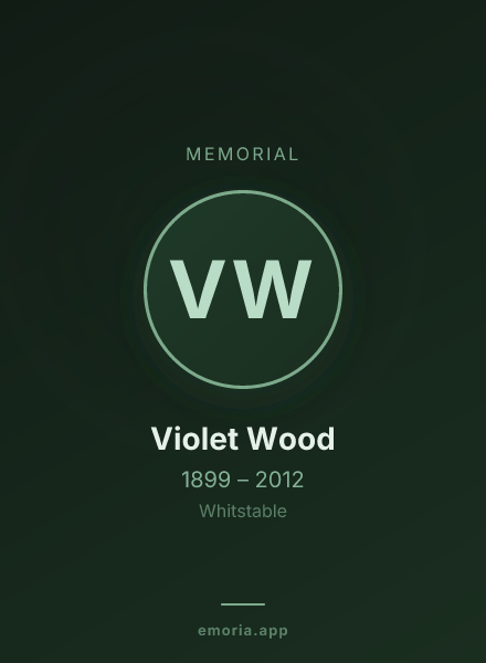 Memorial portrait of Violet Wood