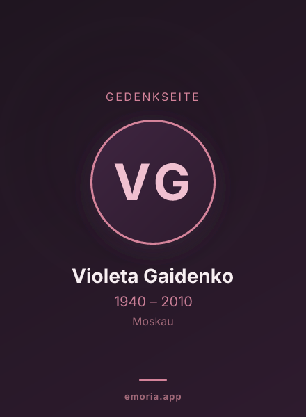 Gedenkportrait von Violeta Gaidenko