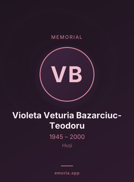 Memorial portrait of Violeta Veturia Bazarciuc-Teodoru