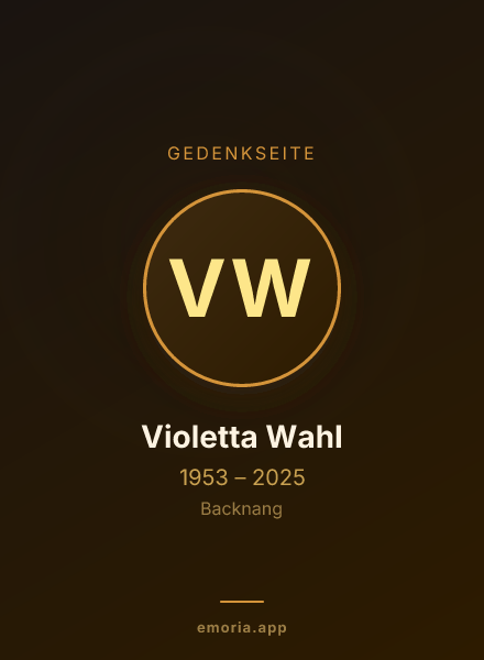 Gedenkportrait von Violetta Wahl
