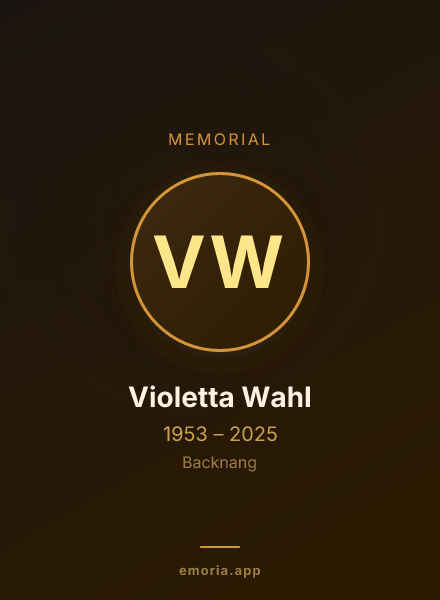 Memorial portrait of Violetta Wahl