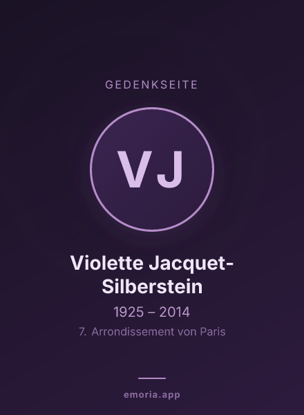 Gedenkportrait von Violette Jacquet-Silberstein