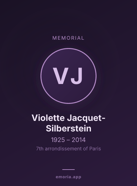 Memorial portrait of Violette Jacquet-Silberstein