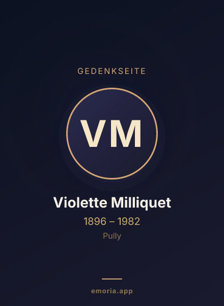Gedenkportrait von Violette Milliquet
