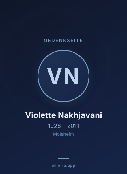 Gedenkportrait von Violette Nakhjavani
