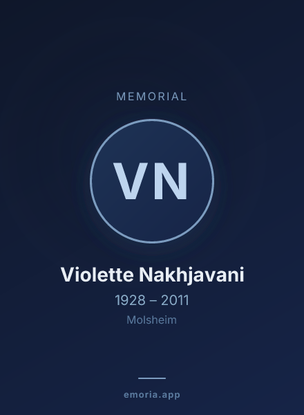 Memorial portrait of Violette Nakhjavani