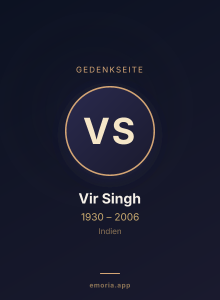 Gedenkportrait von Vir Singh