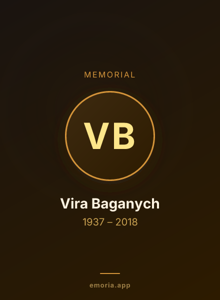 Memorial portrait of Vira Baganych