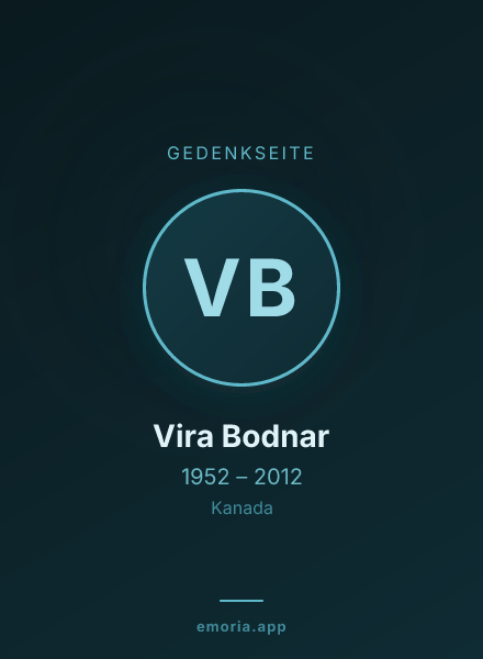 Gedenkportrait von Vira Bodnar
