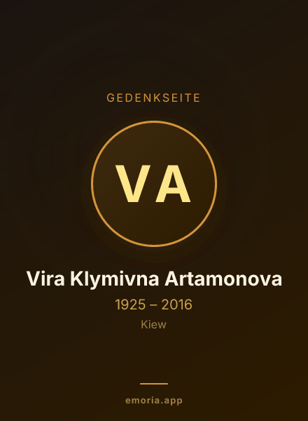 Gedenkportrait von Vira Klymivna Artamonova