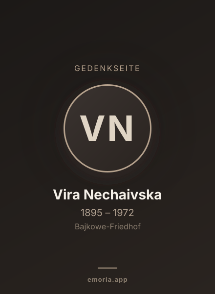 Gedenkportrait von Vira Nechaivska