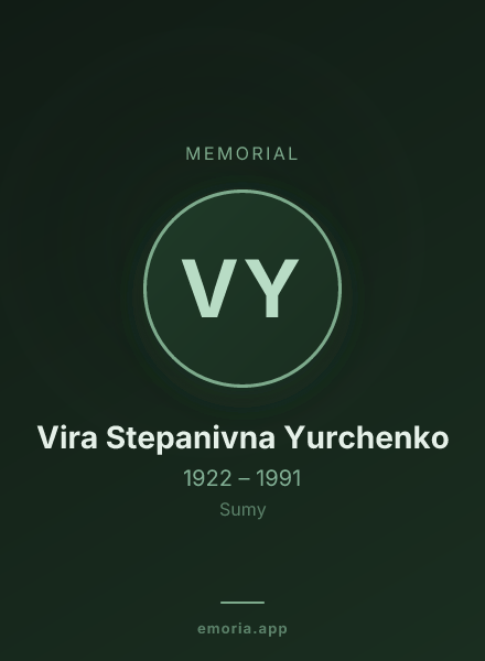 Memorial portrait of Vira Stepanivna Yurchenko