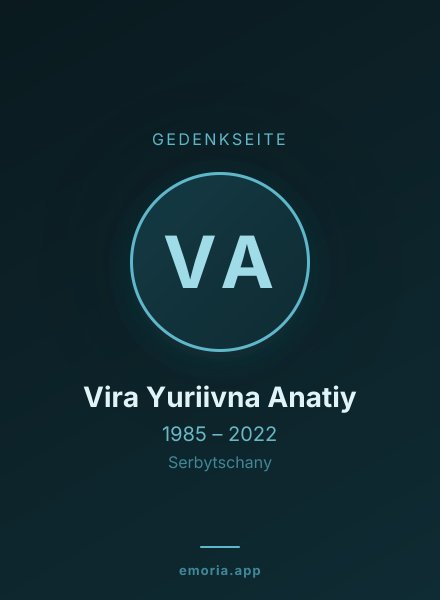 Gedenkportrait von Vira Yuriivna Anatiy