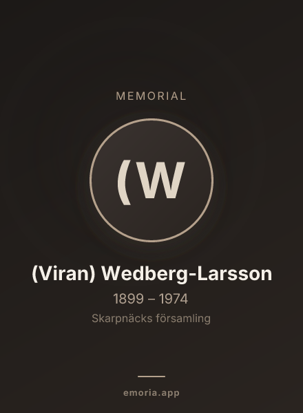 Memorial portrait of (Viran) Wedberg-Larsson