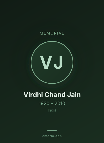 Memorial portrait of Virdhi Chand Jain