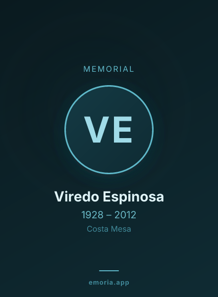 Memorial portrait of Viredo Espinosa