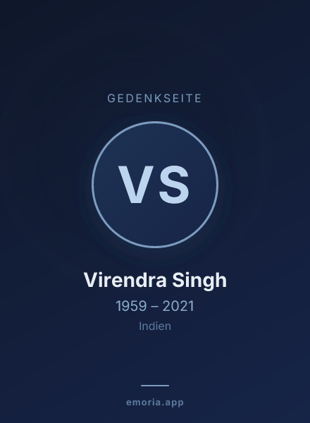 Gedenkportrait von Virendra Singh