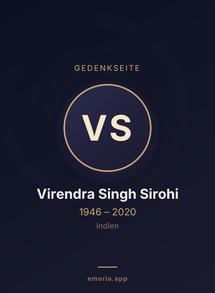 Gedenkportrait von Virendra Singh Sirohi