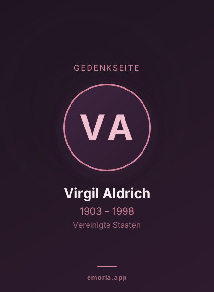 Gedenkportrait von Virgil Aldrich