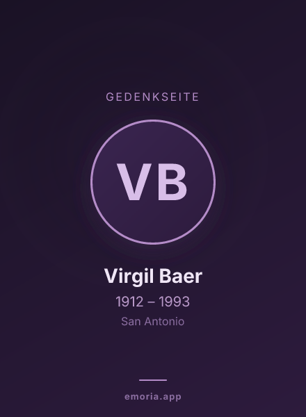 Gedenkportrait von Virgil Baer