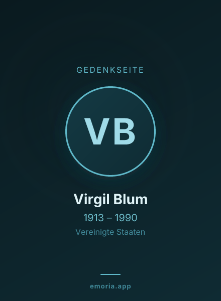 Gedenkportrait von Virgil Blum