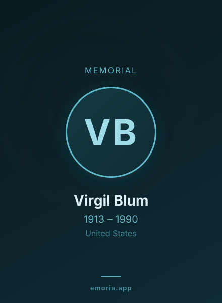 Memorial portrait of Virgil Blum