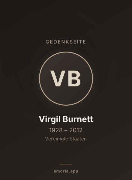 Gedenkportrait von Virgil Burnett