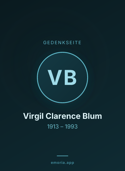 Gedenkportrait von Virgil Clarence Blum