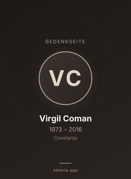 Gedenkportrait von Virgil Coman
