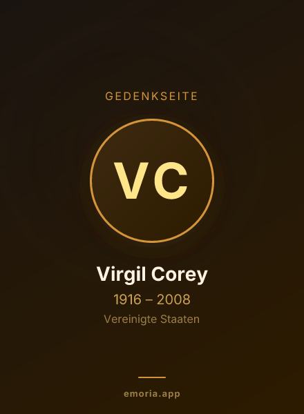 Gedenkportrait von Virgil Corey