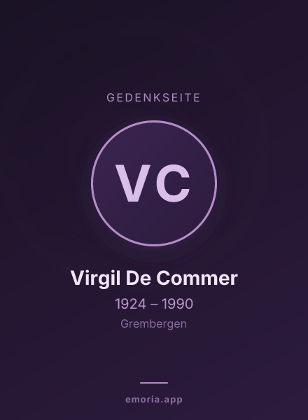 Gedenkportrait von Virgil De Commer