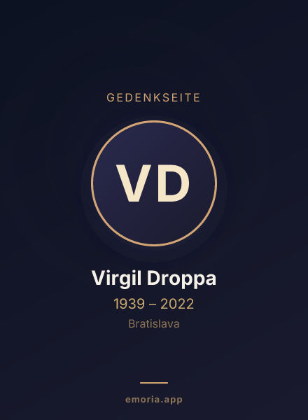 Gedenkportrait von Virgil Droppa