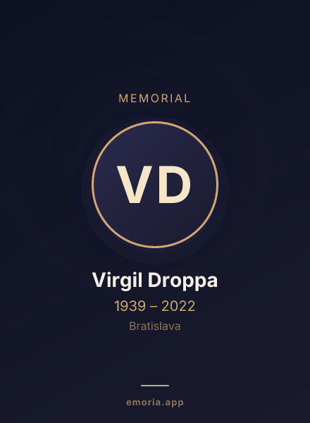 Memorial portrait of Virgil Droppa