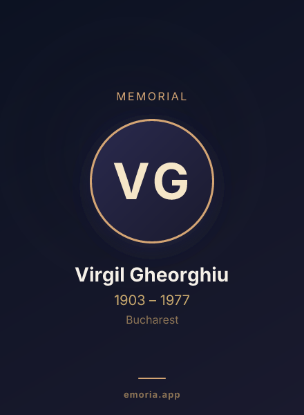 Memorial portrait of Virgil Gheorghiu