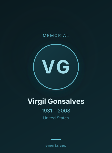 Memorial portrait of Virgil Gonsalves