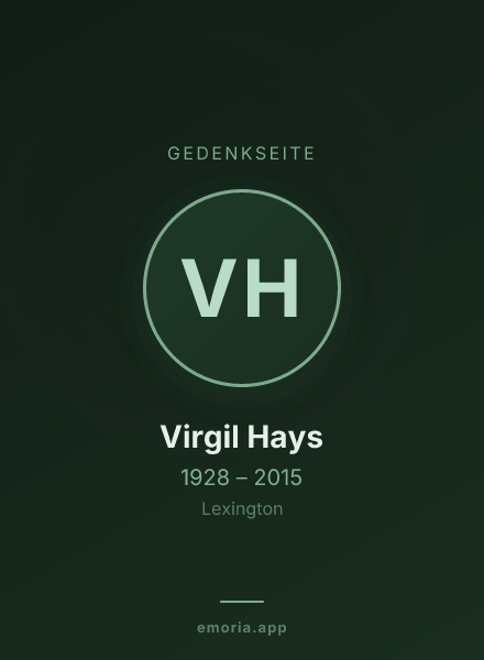 Gedenkportrait von Virgil Hays