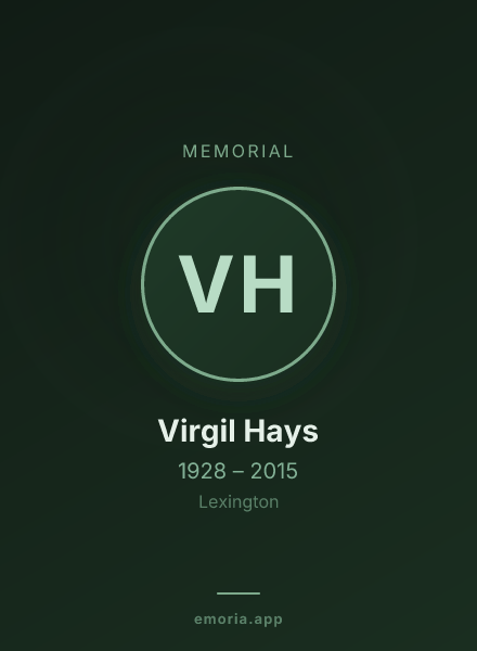 Memorial portrait of Virgil Hays