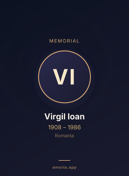 Memorial portrait of Virgil Ioan