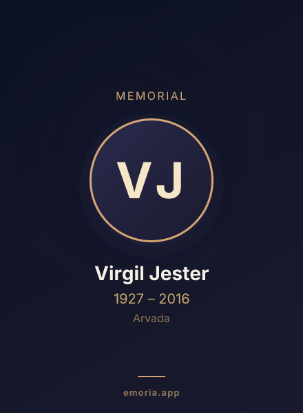 Memorial portrait of Virgil Jester
